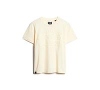 Superdry Embossed Vl Relaxed Short Sleeve T-shirt Beige L Femme