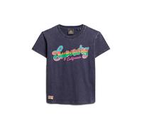 Superdry Cali Sticker Fitted Short Sleeve T-shirt Violet M Femme