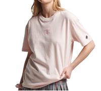 T-shirt Femme - SUPERDRY - Garment Dye - Rose - Manches courtes - Broderie 36