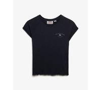 Superdry T-shirt femme Athletic Essential Slub Graphic manches courtes - Noir XS