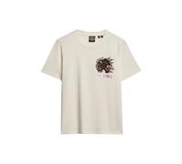 Superdry Old School Tattoo Relaxed Short Sleeve T-shirt Beige S Femme