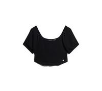 T-shirt femme Superdry Smocked Woven Noir XL