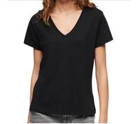 T-shirt Femme Superdry Studios - Noir - Manches courtes - Col V XXS