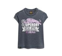 Superdry Varsity Burnout Cap Short Sleeve T-shirt Gris M Femme
