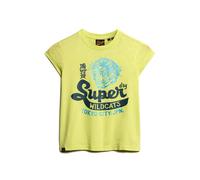 Superdry Varsity Burnout Cap Short Sleeve T-shirt Jaune L Femme