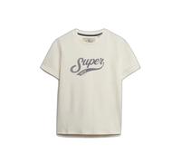 Superdry T-shirt Varsity Script manches courtes crème 42 Femmes