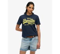 Superdry Vl Neon Slim Short Sleeve T-shirt Bleu M Femme
