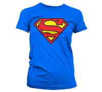 T-Shirt Femme Superman Avec Écusson Officiellement Licencié Tailles S-XXL