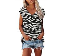 T-Shirt Femme, T-Shirt Femme Été Manches Courtes Col Rond Tops Élégant Casual Loose Tee Shirt Haut Tee Shirt Blanc Femme