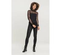 Urban Classics T-shirt Femme à manches longues double couche en mesh Noir Small