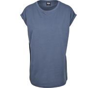 Urban Classics T-shirt femme manches courtes retroussées, épaules tombantes, 100% coton Bleu-gris M