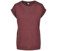 Urban Classics Femme Ladies Extended Shoulder Tee T Shirt, Redwine, M EU