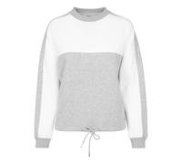 Urban Classics Pull femme Oversize à rayures bicolores Col rond manches longues Gris/Blanc XS