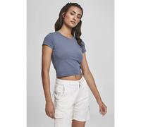 Urban Classics - T-shirt femme - Ladies Stretch Jersey Cropped Tee - vintageblue - L