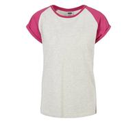 Urban Classics T-shirt femme Contrast Raglan Gris clair/Rose 5XL