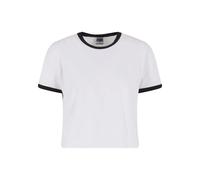 Urban Classics T-shirt Contraste Rétro Femme, manches courtes Blanc/Noir XL