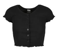 T-shirt femme Urban Classics cropped button up rib Noir S