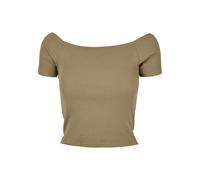 T-shirt femme Urban Classics Ã©paule nue (Grandes tailles) Vert 4XL