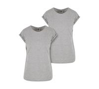 Urban Classics Ladies Extended Shoulder Tee 2-Pack T-Shirt, Gris, S Femme