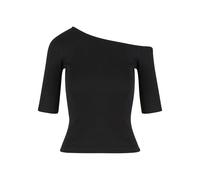 T-shirt femme Urban Classics Organic Asymmetric Rib Noir 3XL
