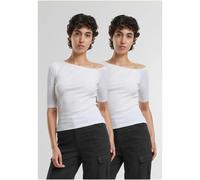 T-shirt femme Urban Classics Organic Asymmetric (x2) Blanc XS