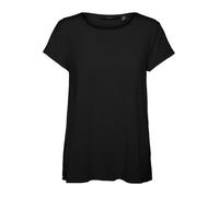 T-shirt femme - Vero Moda - vmbecca - Noir - Viscose mélangée - Manches courtes XS
