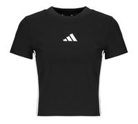 adidas Femme Essentials 3 Stripes Slim Baby T-Shirt, Black/White, M