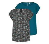 T-Shirt Femmes Ajustement Régulier ONLVIC 2er Pack Col Rond Manches Blouse Top D