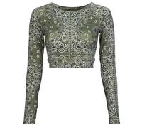 T-shirt femmes ARIZONA LOVE THE CROPPED TOP YOGA Kaki EU L