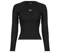 T-shirt femmes Guess CN EMBRO SLIM TOP Noir EU M
