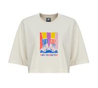 New Balance Femme Athletics Gradient Shoes T-Shirt en Beige, Coton, Taille S