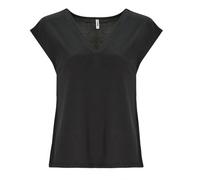 ONLY Femme T-Shirt col V Manches Courtes Basique, Couleurs:Noir, Taille:XS