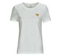 T-shirt femmes Only ONLKITA S/S LOGO TOP Blanc EU XS