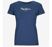 Pepe Jeans New Virginia T-shirt pour Femme Slim Fit Manches Courtes Bleu
