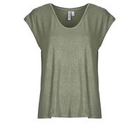 T-shirt femmes Pieces PCALICE SS GLITTER TEE Kaki EU M