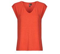 Pieces Tee Pcbillo T-Shirt Lurex Stripes Noos BC, Poppy Red, S Femme