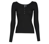 Blouse manches longues col rond noir Noir S