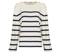 T-shirt femmes Tommy Hilfiger LWK GOLD BUTTON BOAT-NK LS TEE Blanc EU S