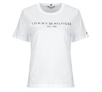 T-shirt femmes Tommy Hilfiger REG CORP LOGO C-NK SS Blanc EU L