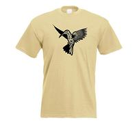T-Shirt - Figure de Colibri Polygone Animal Art - Kaki - XXL - imprimé avec Motif - été - Chemise Amusante - Sport - Loisirs