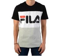 T-Shirt FILA Homme - Noir/Blanc/Gris - Coupe Ajustée - Manches Courtes S