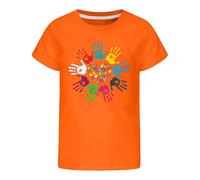 T-shirt fille 2026 Orange Chemises pour garçons, filles et enfants T-shirts à col rond pour garçons et filles en coton à manches courtes T-shirt de sport jaune, Orange, 8-9 ans