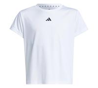 adidas Fille Train Essentials Regular Fit Logo Training Junior Girls Shirt, White/Black, 13-14 Years