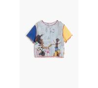 Desigual T-Shirt bleu / marron / jaune / rouge, Taille 134-140