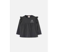 T-shirt Fille En Maille Avec Broderie Fleur Gris 12M