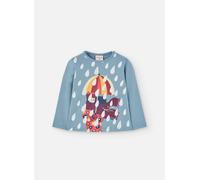 T-shirt fille en tricot gouttes de pluie bleu 7A