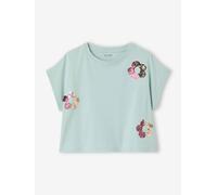 VERTBAUDET T-Shirt Fille Motifs Sequins Vert d'eau 12A
