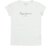 T-shirt Fille - PEPE JEANS - HANA GLITTER - Manches courtes - Blanc - Mélange de coton doux 17 ans