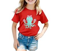 T-Shirt Fille, VêTements pour Filles T-Shirts Graphiques Mignons T-Shirts à Manches Courtes pour Enfants T-Shirts OcéAn