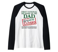 T-Shirt First National Bank of Dad Manche Raglan